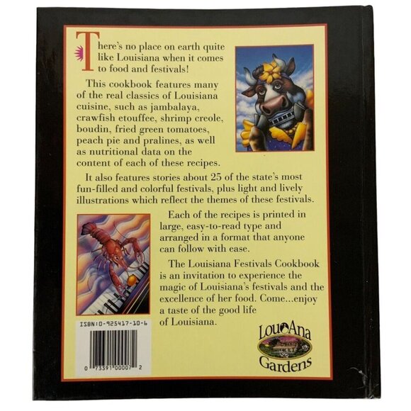 Louisiana Festivals Cookbook Spiral Hardcover 1994 By Lou Ana Gardens - Picture 3 of 14